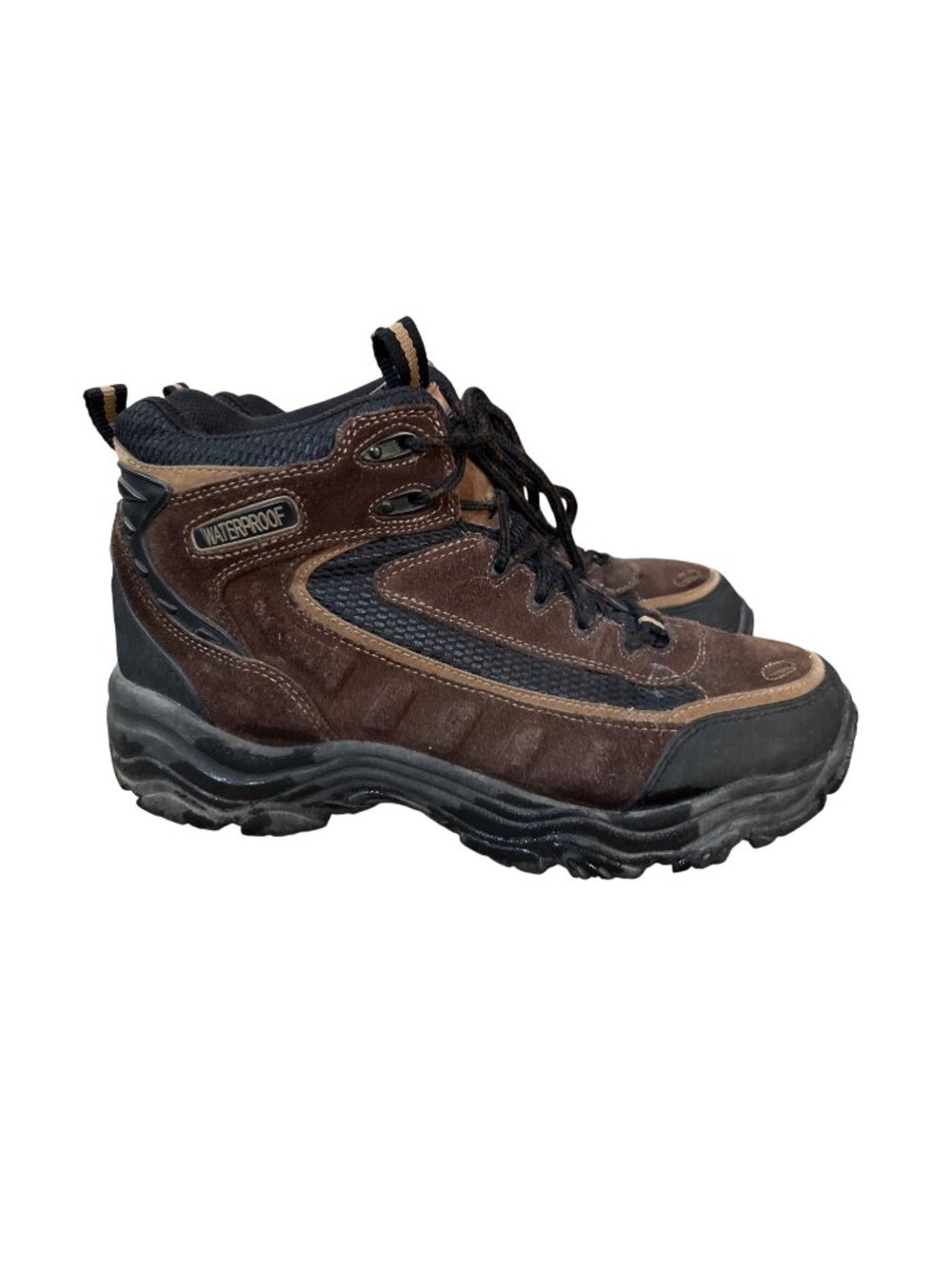 Earth Shoes Border Mens 12 Brown Black Leather Waterproof Hiking Boots 574976 Us